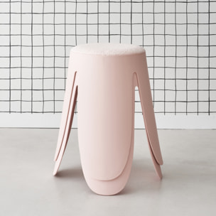 Tabouret empilable bouclette texturée (lot de 2) NIKI