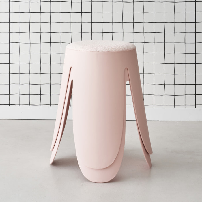 Tabouret empilable bouclette texturée (lot de 2) NIKI
