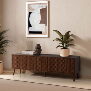 Mueble tv Canadá 4 puertas efecto Nogal