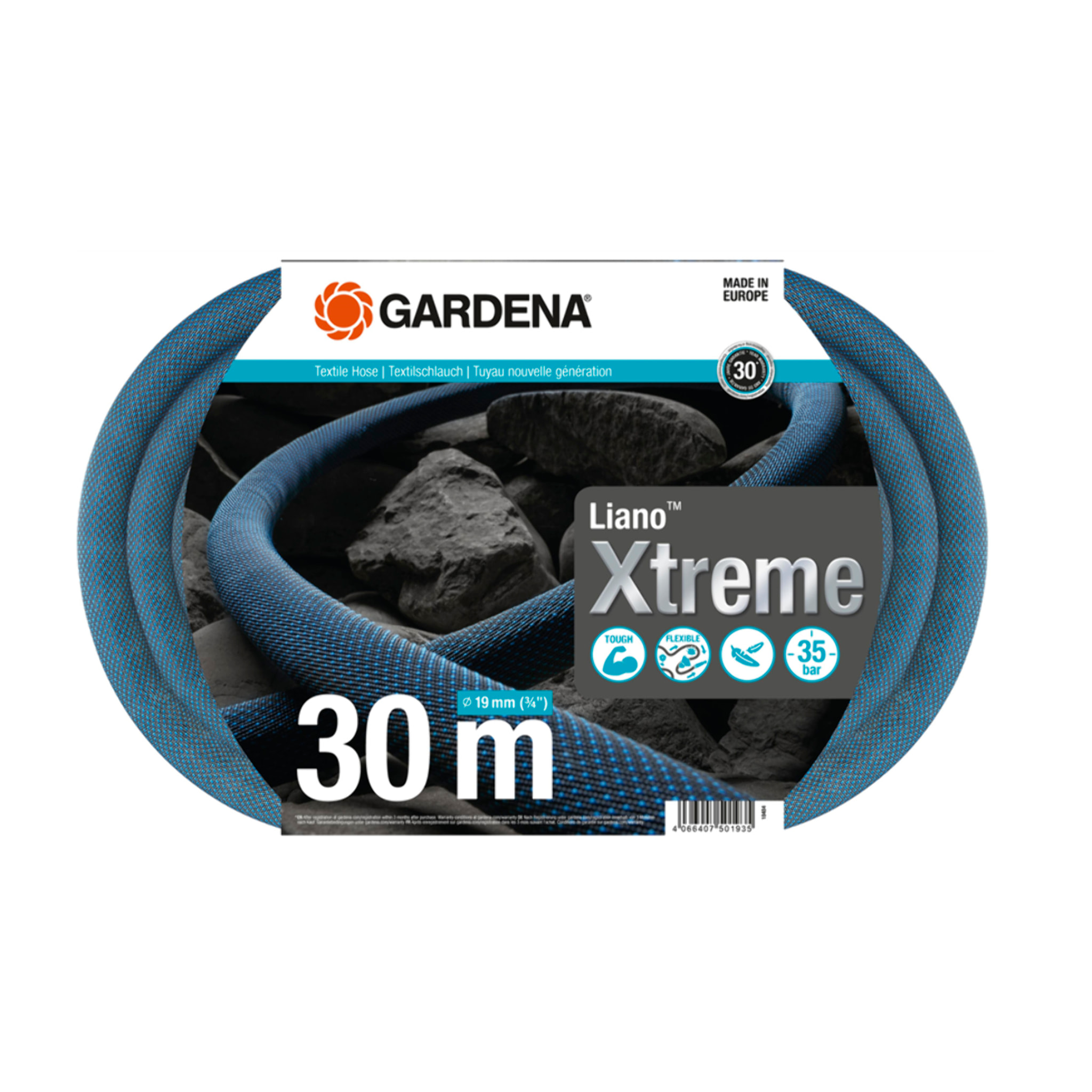 Tuyau Textile Hose Liano Xtreme 19 mm (3/4') - 30 m - GARDENA - 18484-20