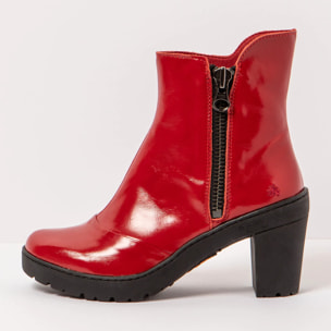 Botines con tacón 1759 NAPPA SHINNY RED/ TRAVEL color Red