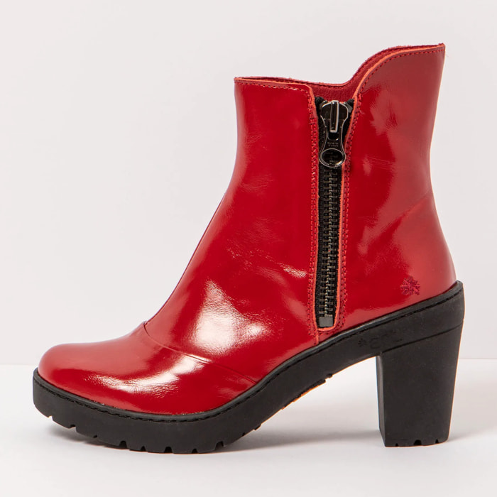 Botines con tacón 1759 NAPPA SHINNY RED/ TRAVEL color Red