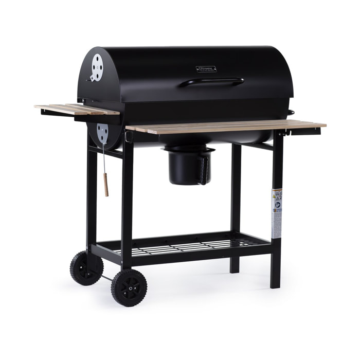 Barbecue XXL charbon de bois "King" - 95 x 63 x 105 cm - Noir