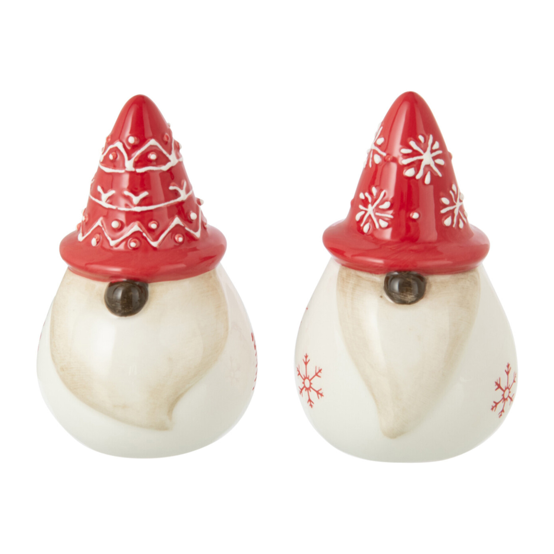 J-Line set moulin sel et poivre Père Noël Dolomie - céramique - blanc/rouge -  2 pièces