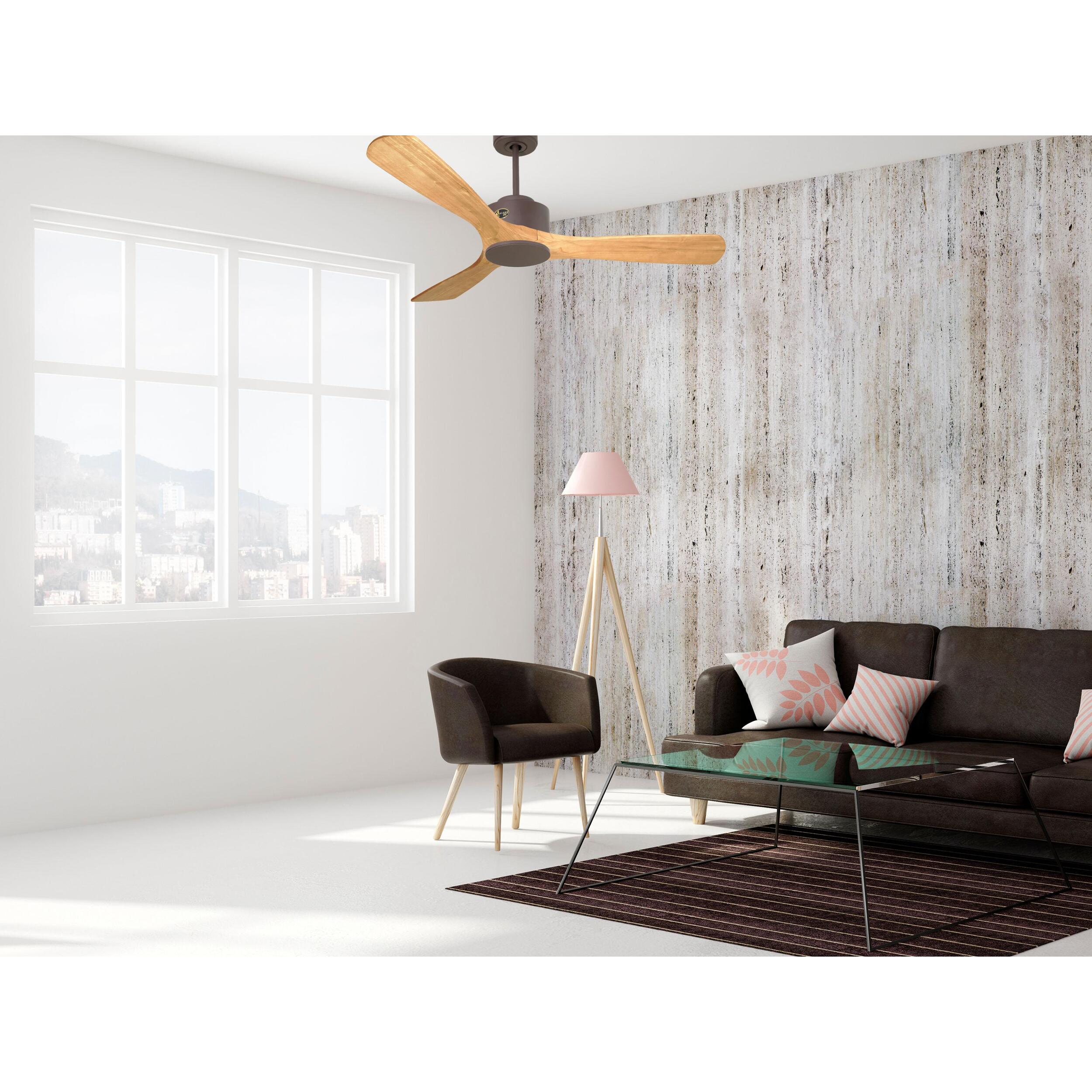 Ventilateur de plafond ø132 cm avec Wifi Réversible Hypersilence 40   W Chocolat