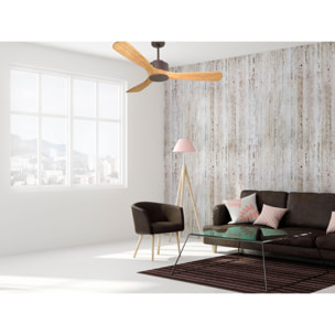 Ventilateur de plafond ø132 cm avec Wifi Réversible Hypersilence 40   W Chocolat