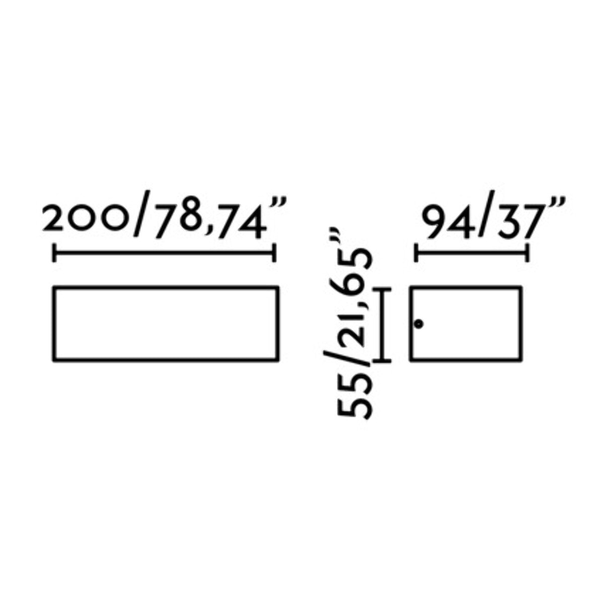 OVAL LED Lampe applique gris foncé