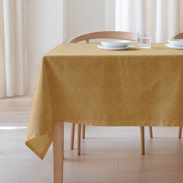 Nappe jacquard unie antitache INDRA OCRE