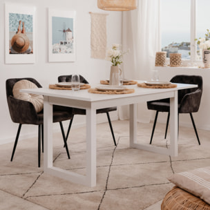 Table à manger industrielle extensible 10 personnes blanche AUTEL