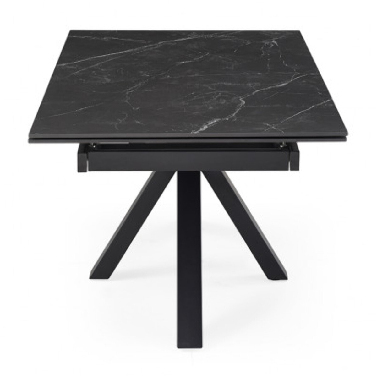 Table extensible en céramique marbré noir L160/240cm - 9 piètements - UNIK