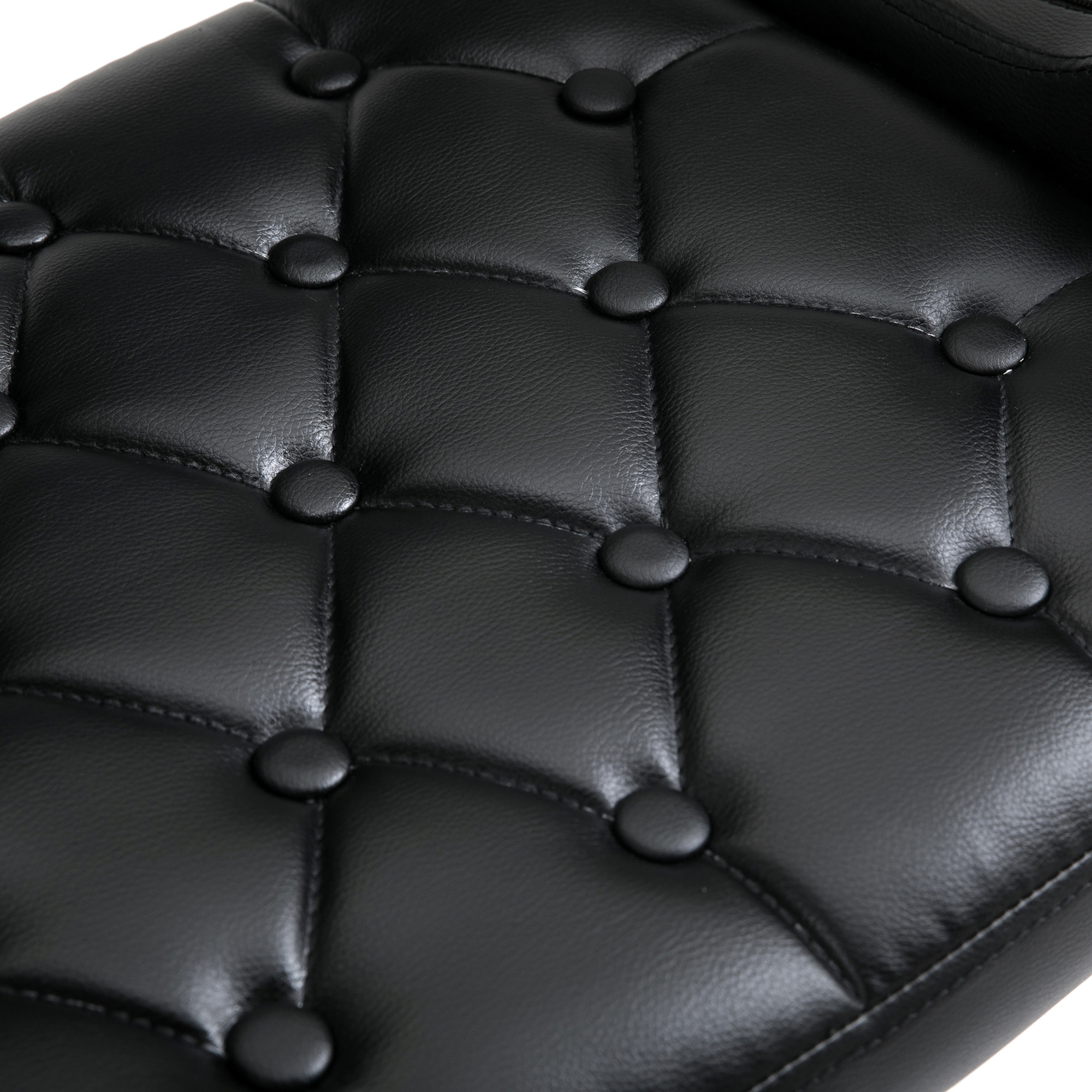 Tabouret de bar design Chesterfield - chaise de bar pivotante réglable grand confort - métal chromé noir