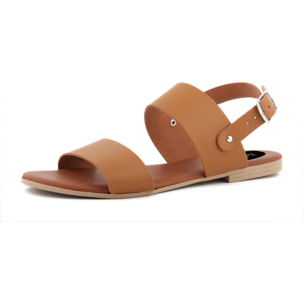 Sandalo Donna in pelle colore Cammello