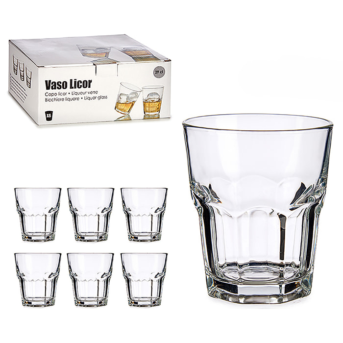 Set di 6 bicchieri da liquore 29 cl.