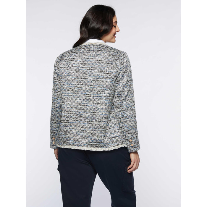 Fiorella Rubino - Chaqueta de lúrex con botones dorados - Azul