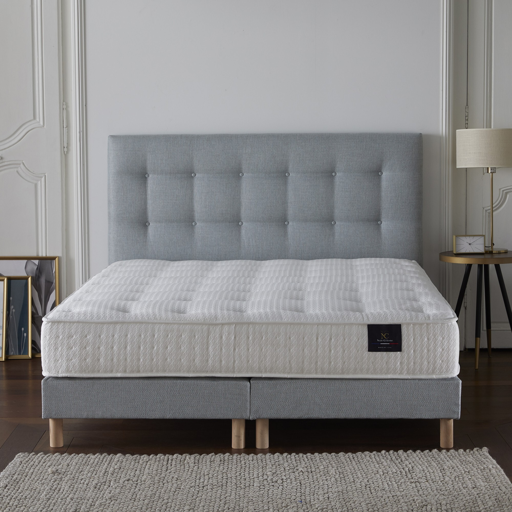 Ensemble matelas ressorts ensachés, COMETE + sommier 11 cm