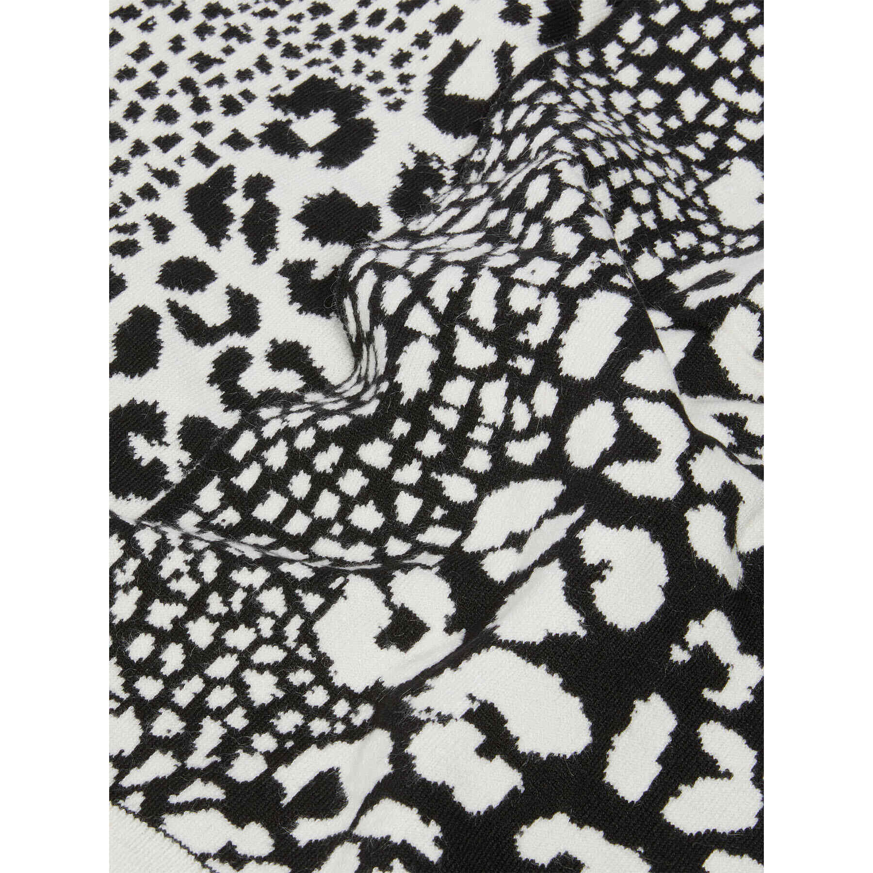 Fiorella Rubino - Sciarpa con stampa maculata - Nero