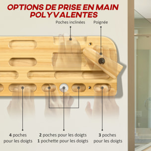 Poutre d'entrainement escalade - planche d'escalade - nombreuses différentes préhensions - bois de hêtre