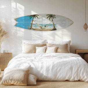 Planche de surf deco Sieste sous les cocotiers Tableau alu Dibond