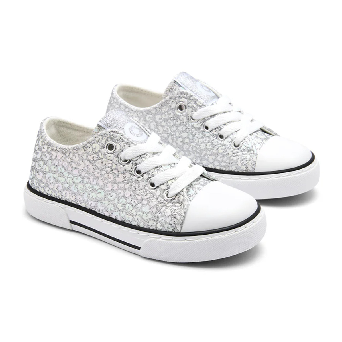 Zapatillas de Niña con Glitter Plata