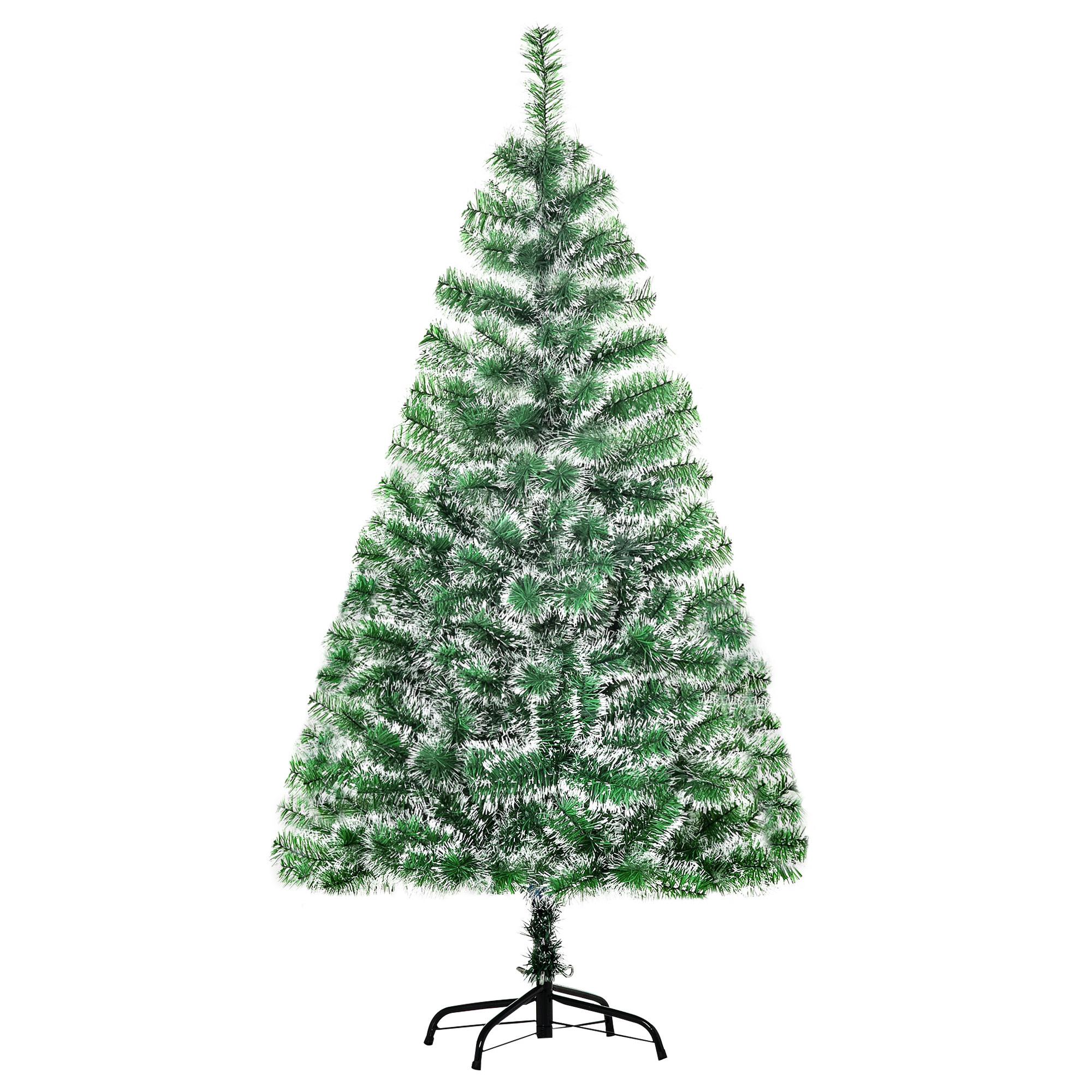 HOMCOM Árbol de Navidad Artificial 150 cm con 416 Ramas Hojas de PET y Soporte de Metal Decoración Navideña para Interior Salón Fiestas Ø75x150 cm Verde