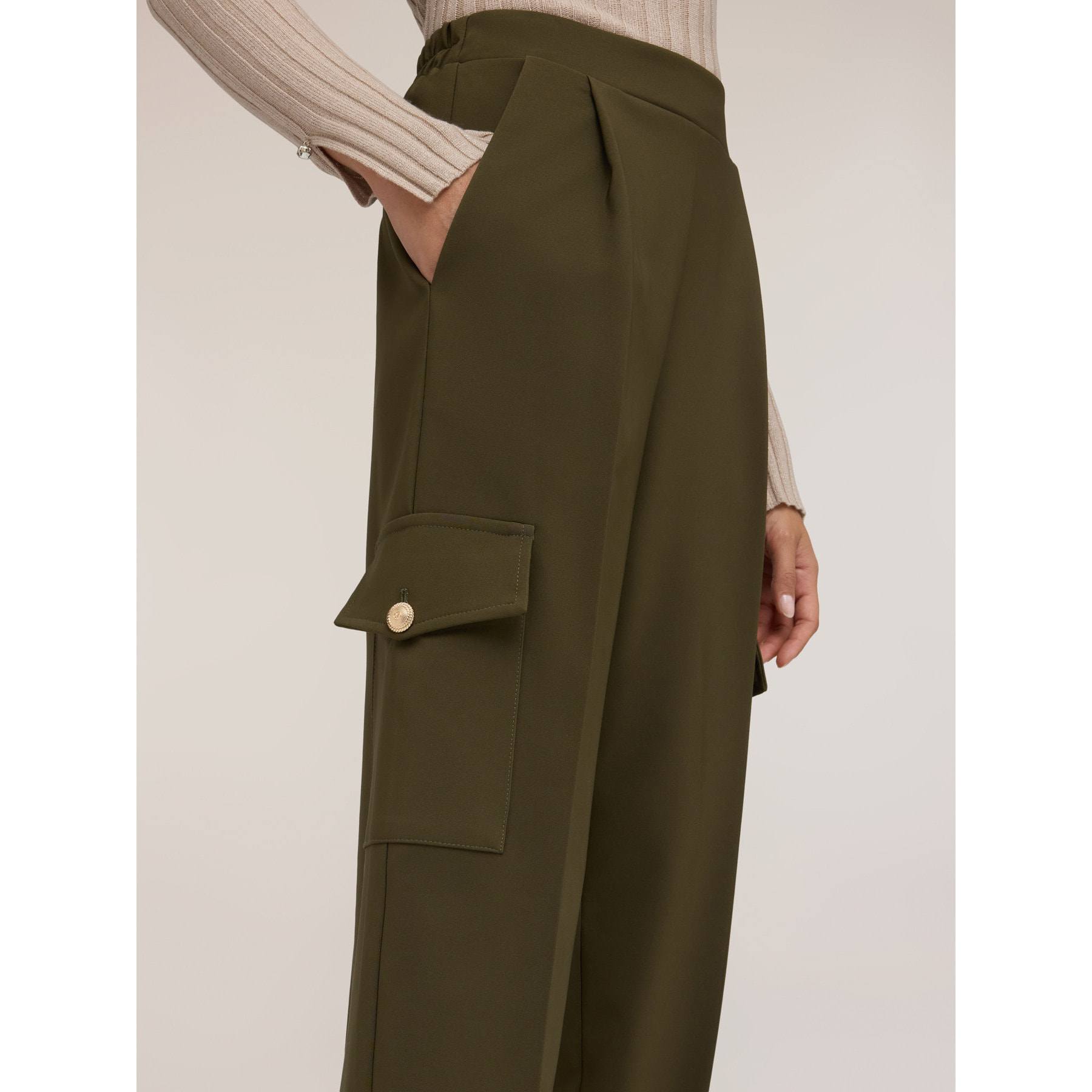Motivi - Pantaloni cargo con caviglia elasticizzata - Verde militare
