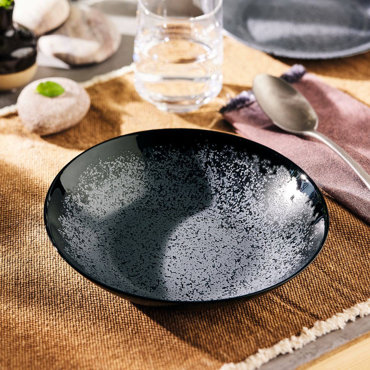 Set di 6 piatti fondi neri 20 cm Slate - Luminarc