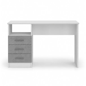 Scrivania Scrittoio Salvaspazio Con Cassetti Mobile Desk Postazione Pc Studio Ufficio Soggiorno Sala Pranzo 120 x 72 x 48 Cm Bianco Grigio Cemento