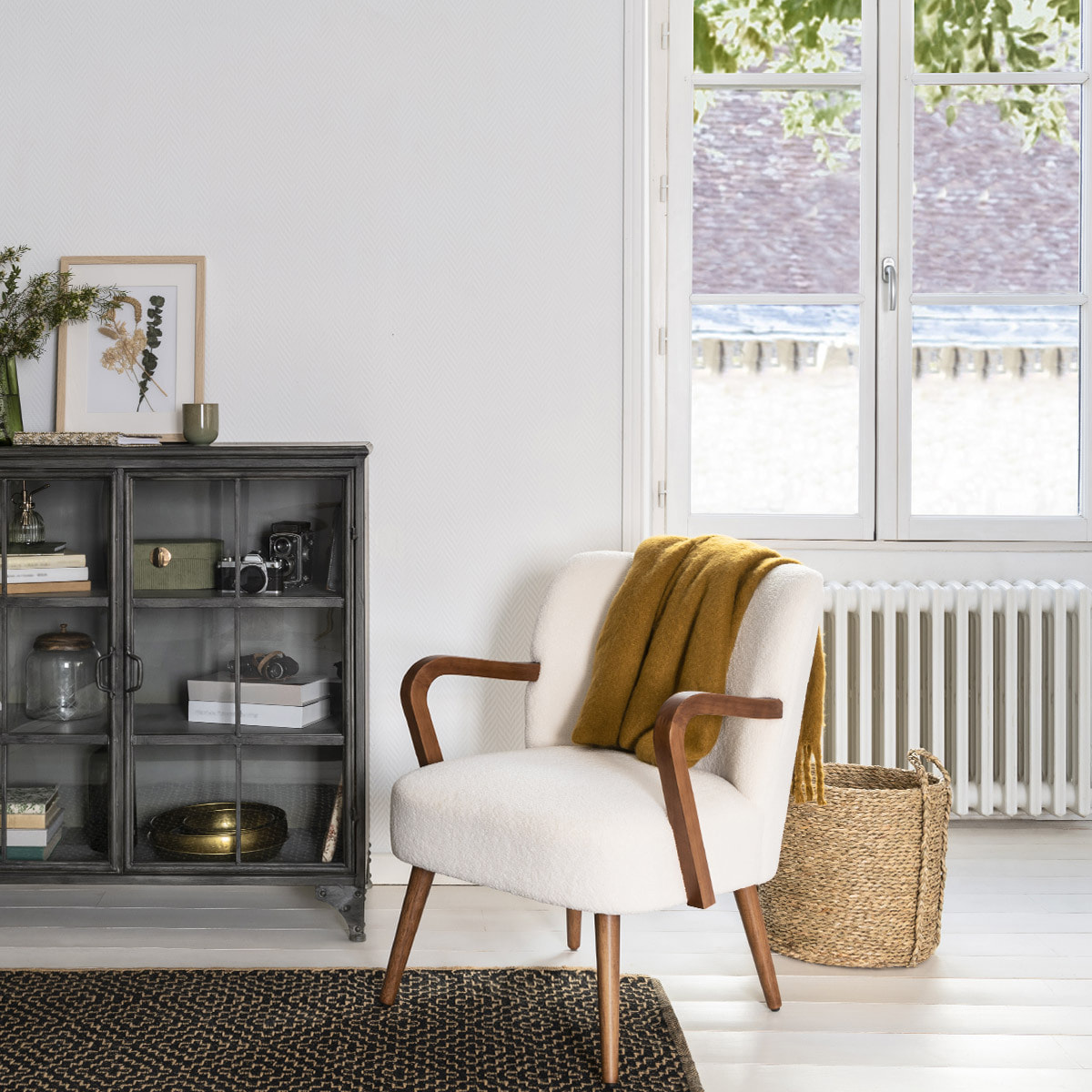 Plaid "Kodi" 180x130cm jaune ocre