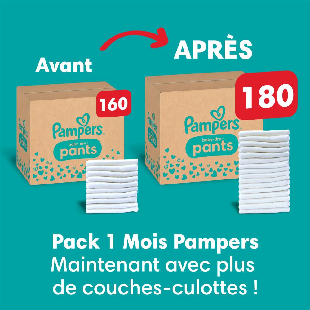180 Couches-Culottes Baby-Dry, Taille 4, 9-15 kg