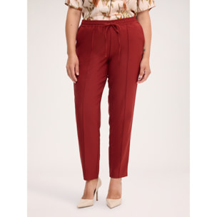Fiorella Rubino - Pantaloni gamba dritta con coulisse - Marrone