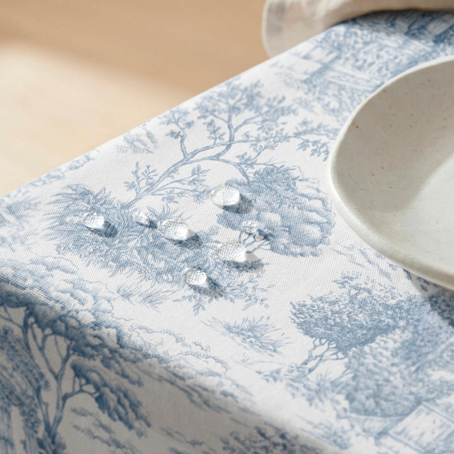 Nappe anti-taches PORTO BLEU - en 100 % coton