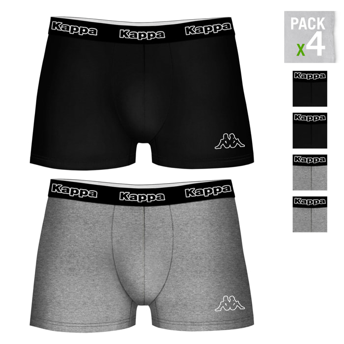 Pack 4 calzoncillos Kappa en color negro y gris para hombre