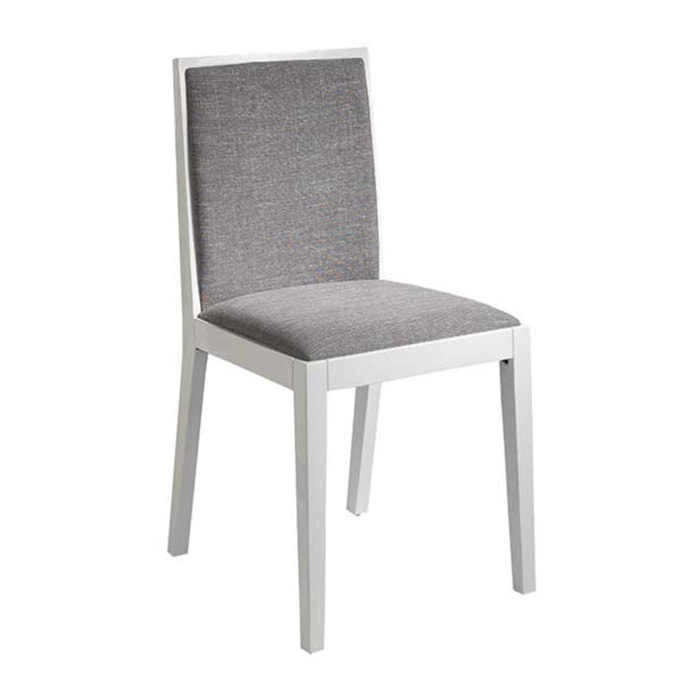 Set 2 sillas CAIRO - tela gris, blanco - 78x92x106cm