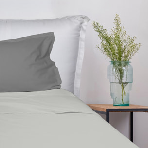 UNO CASA DESIGN Completo Letto Bice 25 Bicolor in Puro Cotone_Singolo_grigio-scuro