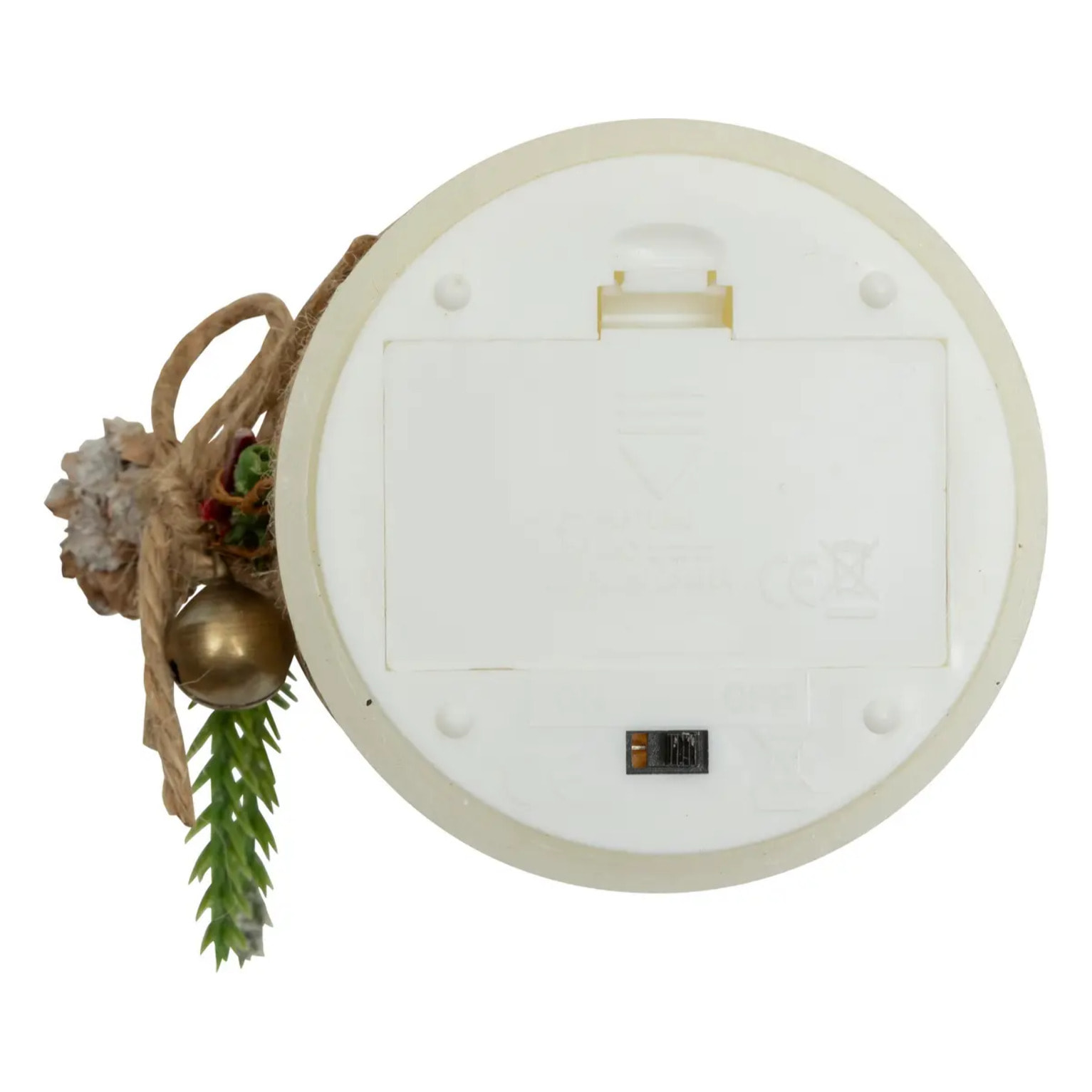 Bougie LED déco branche H.10cm blanc