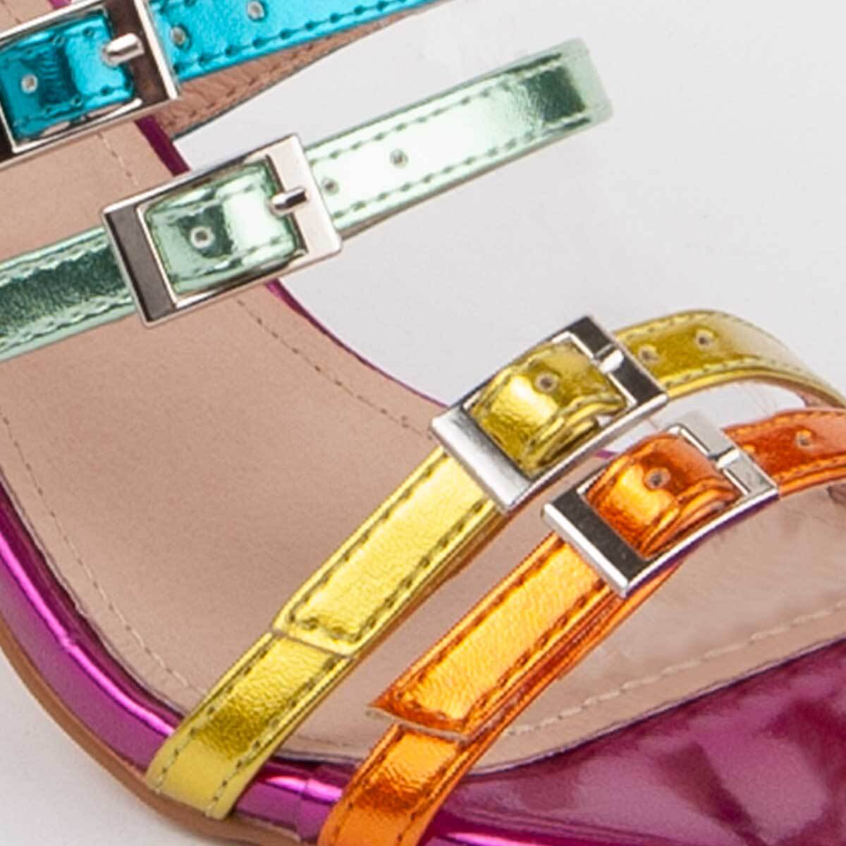 Sandalia De Tacón - Multicolor - Altura: 7 Cm