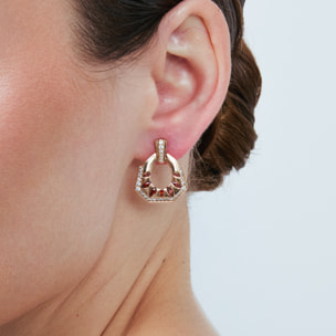 Pendientes Stadek acabado oro rosa 18k