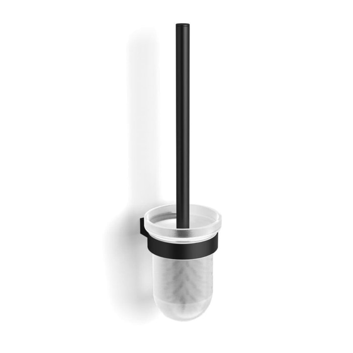 Project brosse WC fabriqué en métal et verre, noir (SATDPROJ37MC)