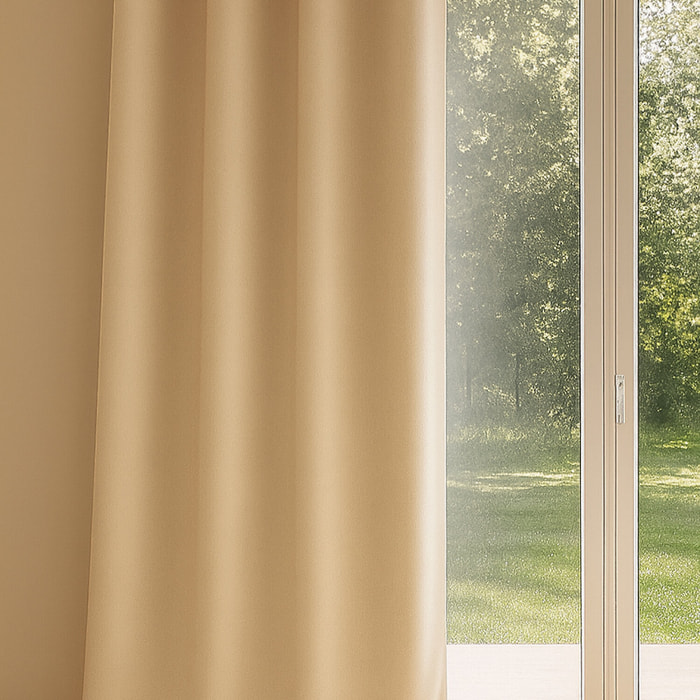 Rideau Polyester Occultant Uni Ivoire