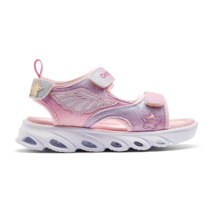 Sandalias Abiertas Estilo Deportivo Con Luces en Rosa