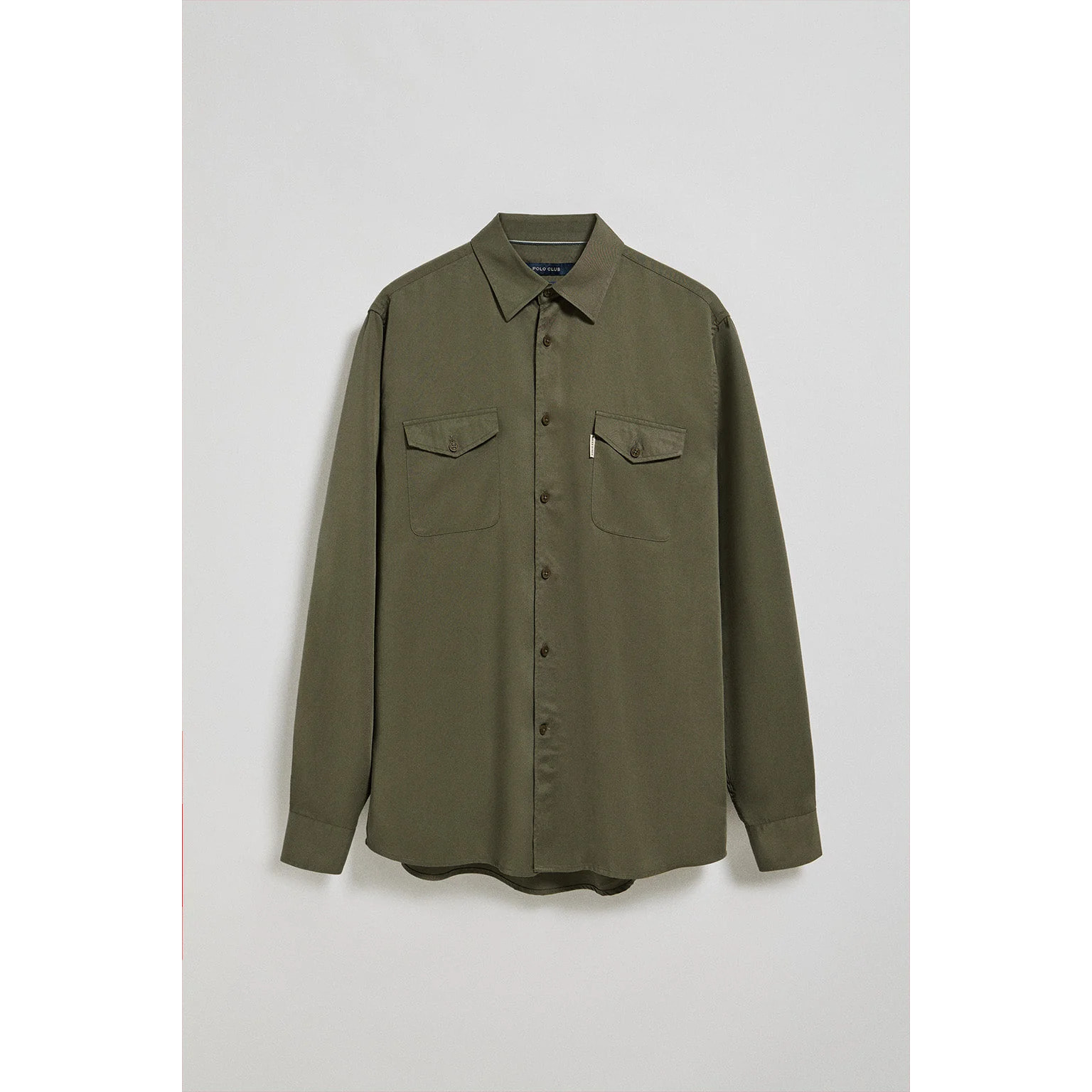 Camisa Franklin color caqui con bolsillos regular fit