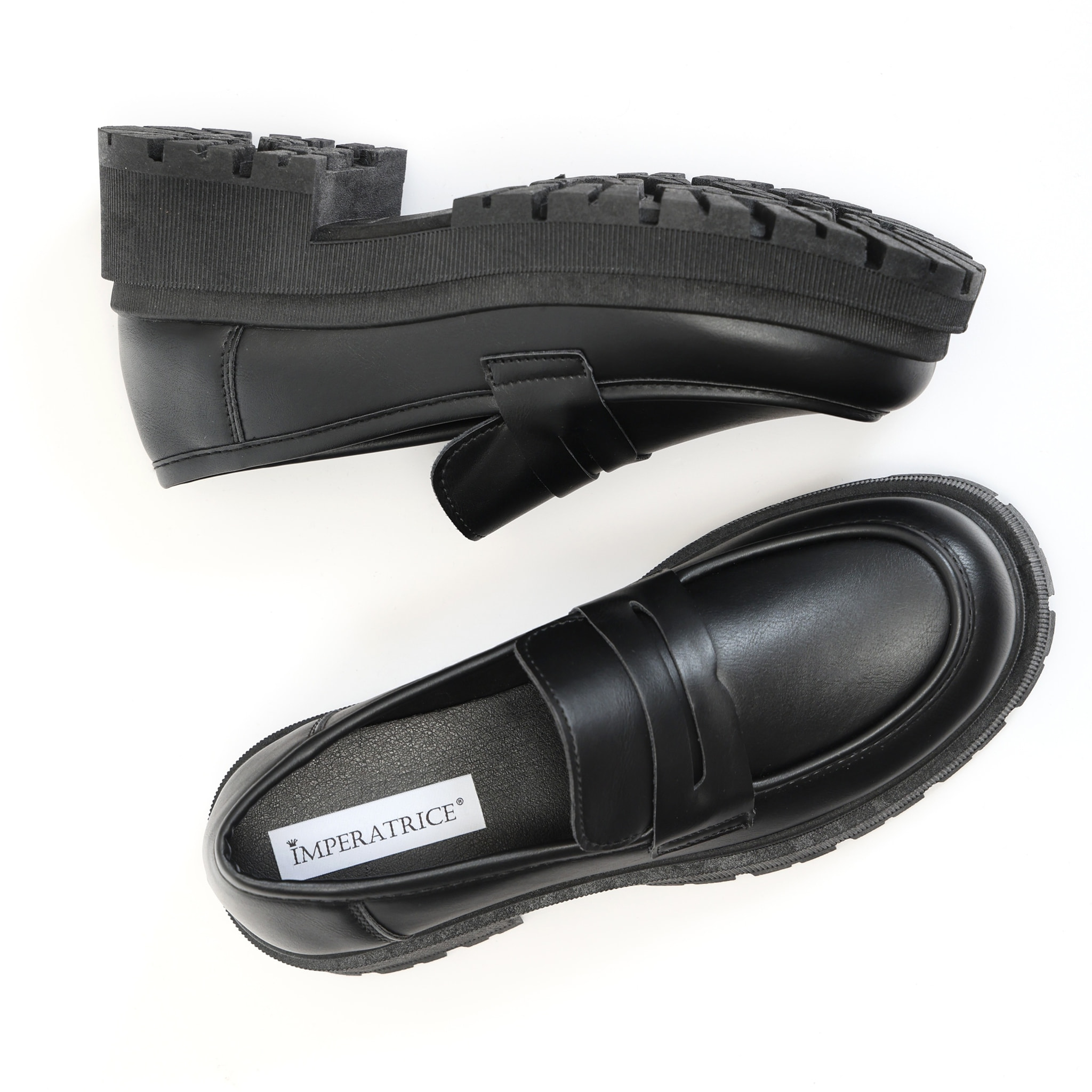 Mocassini platform in simil pelle