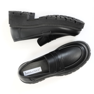 Mocassini platform in simil pelle