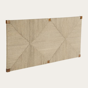 Tête de lit Agade -bois massif de manguier et jute-couleur noyer 162 x 80 x 3 cm