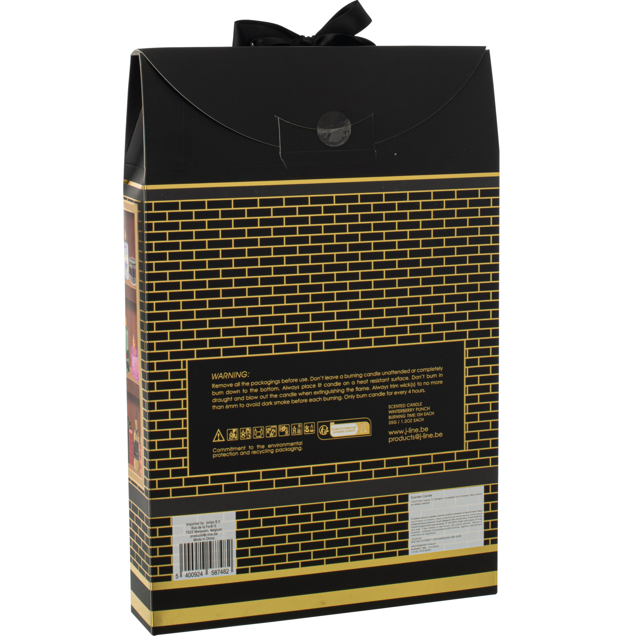 J-Line bougie parfumée Surprise Window - noir/mix - 12 bougies