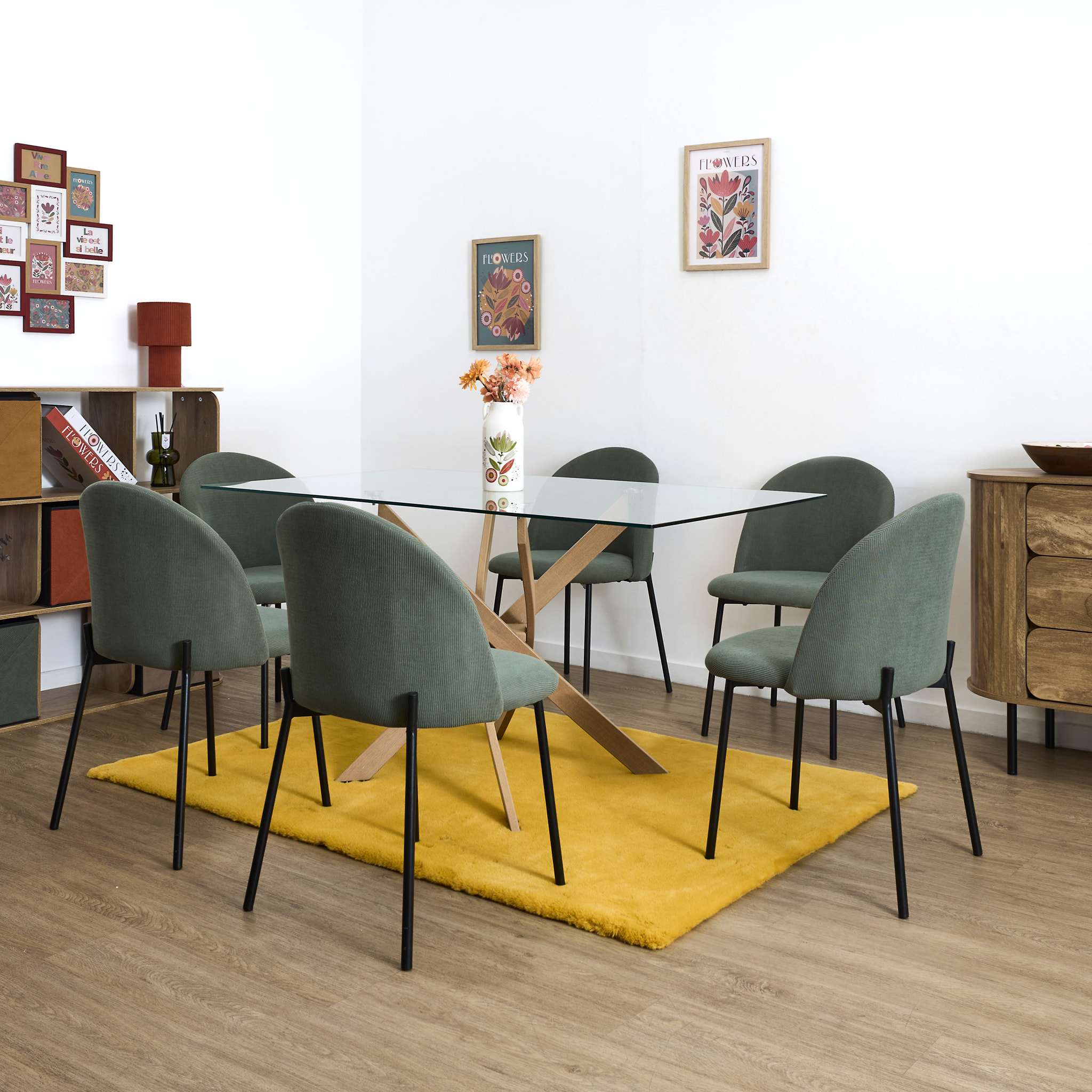Table De Repas - HOME DECO FACTORY - Heritage - En Verre - Marron