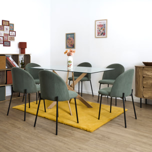 Table De Repas - HOME DECO FACTORY - Heritage - En Verre - Marron