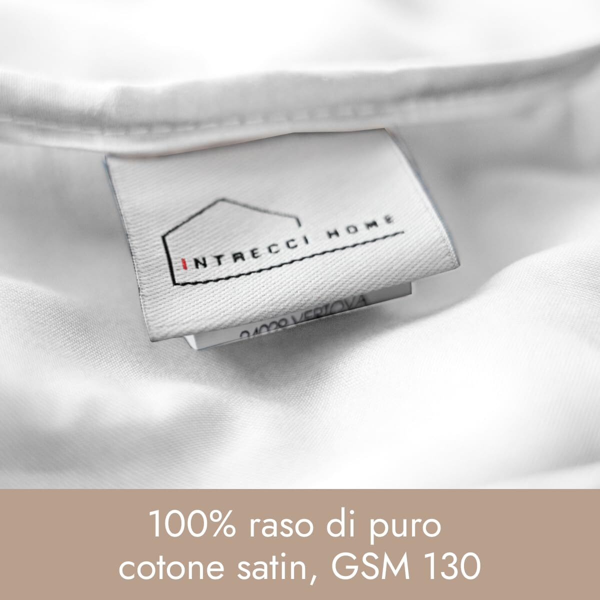 Intrecci Home Lenzuolo con Angoli, Lenzuolo Sotto in Raso di Puro Cotone Satin,Made in Italy, Morbidezza Suprema, Elegante e Confortevole, Tinta Unita