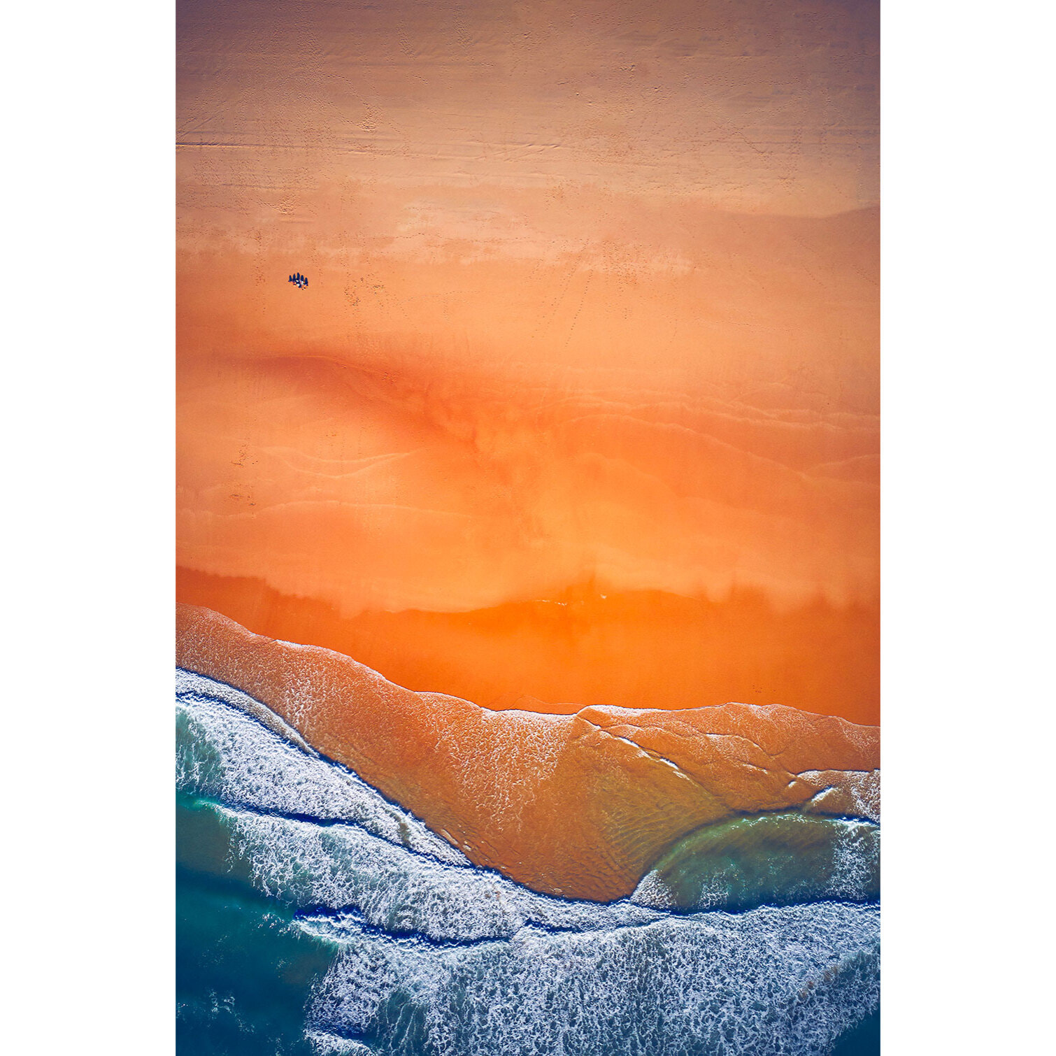 Tableau bord de mer plage terre de sienne  Tableau plexiglas