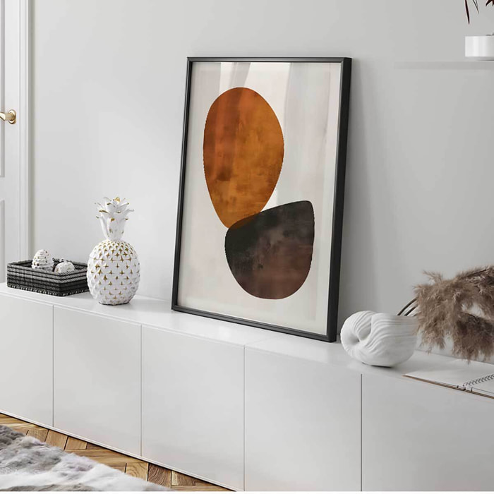 Affiche encadrée formes abstraites naturelles Affiche + cadre en métal - Noir